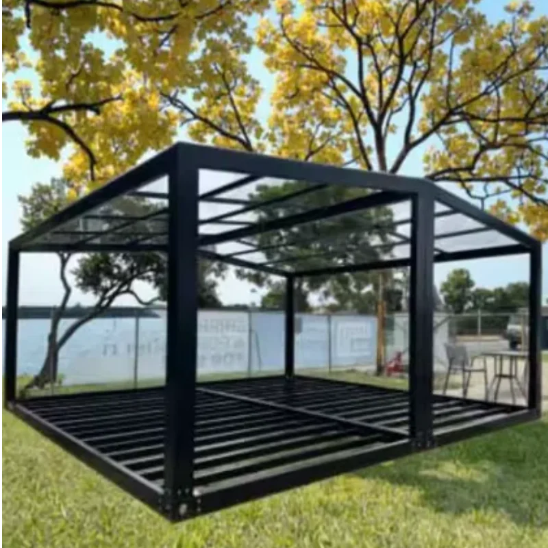 Pitched roof container frame